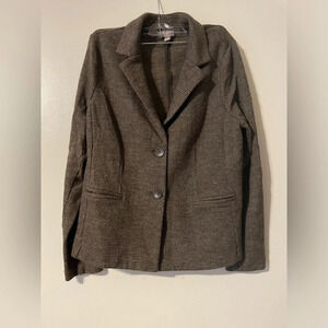 J. Jill Tweed Blazer Wool Blend 2 Button Front Closure Front Pockets Size Large